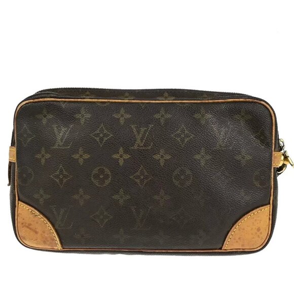 LOUIS VUITTON Marly Dragonne GM Clutch Hand Bag Monogram Brown - Picture 8 of 15